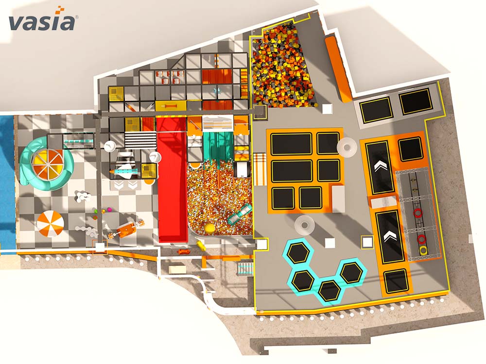 Parc de trampolines int&eacute;rieur S008