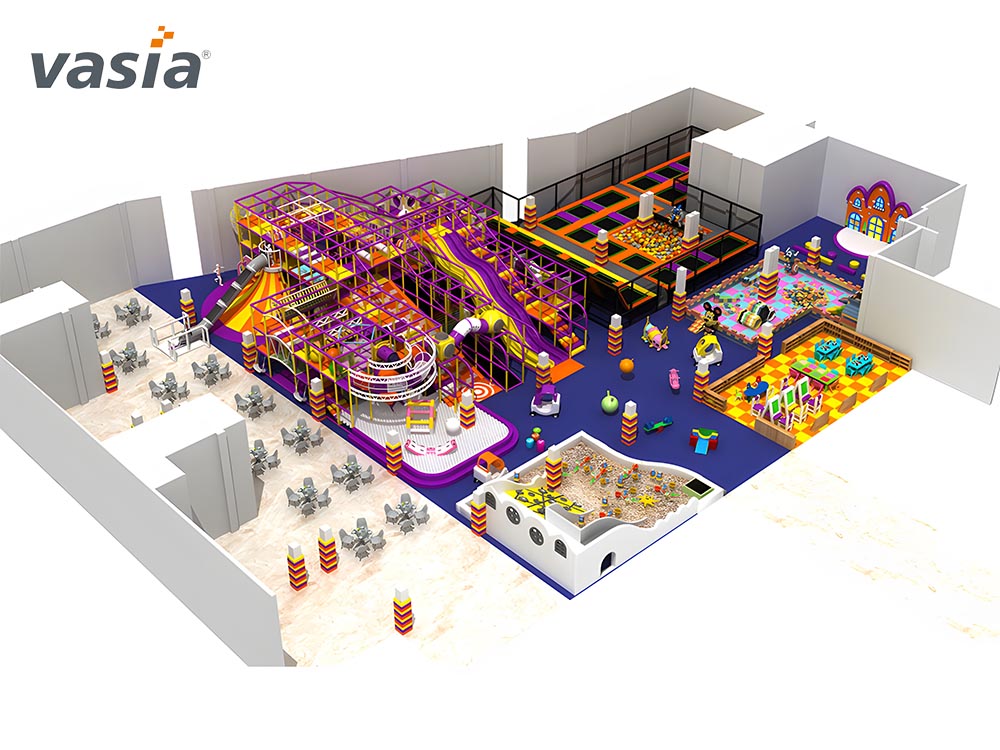 Aire de jeux int&eacute;rieure sur le th&egrave;me des bonbons W0034