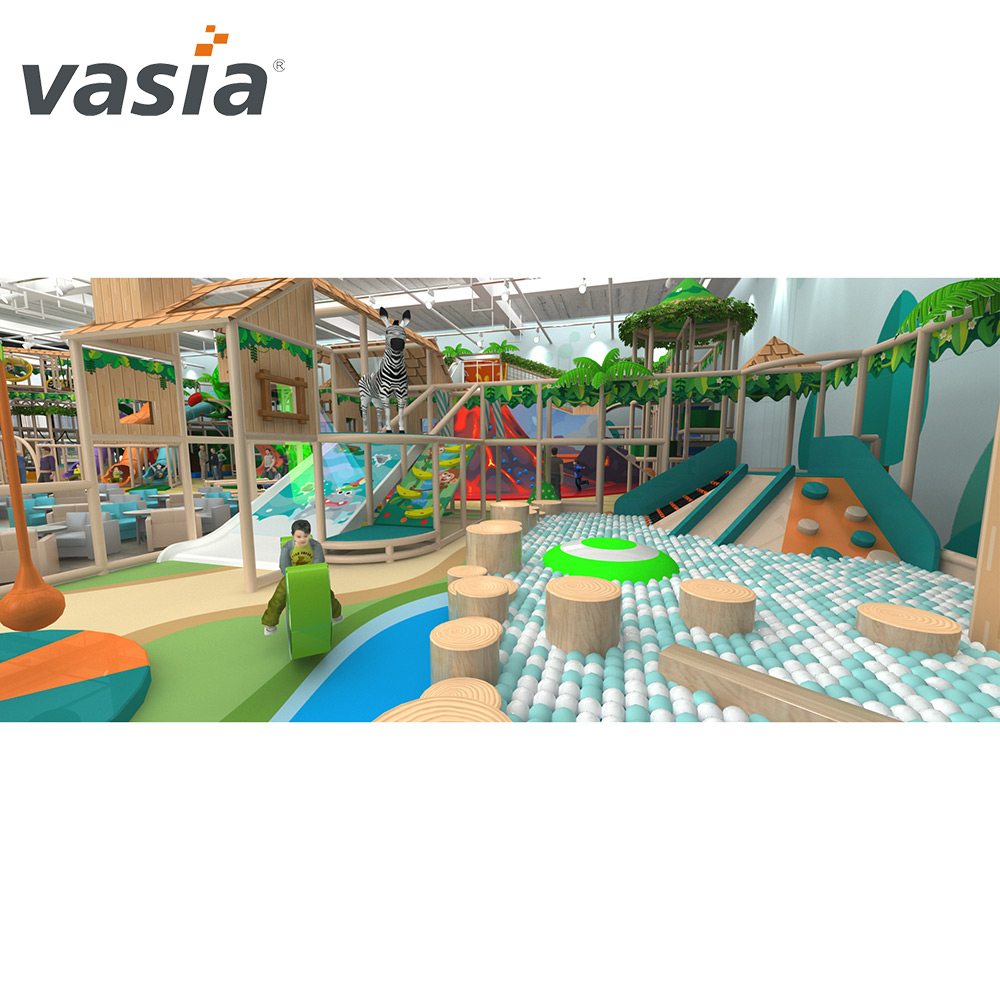 Équipement de jungle pour aire de jeux intérieure commerciale pour enfants-Vasia