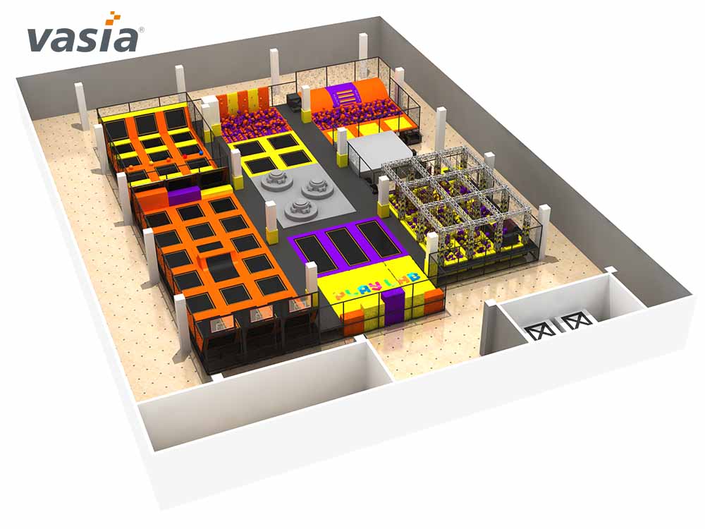 Aire de jeux avec trampoline int&eacute;gr&eacute; S0436