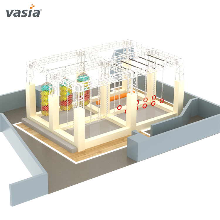 Terrain de jeu de parcours d'obstacles Ninja intérieur personnalisé commercial