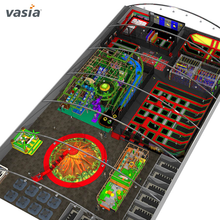 Parc de trampolines intérieur avec fosse en mousse souple-Vasia