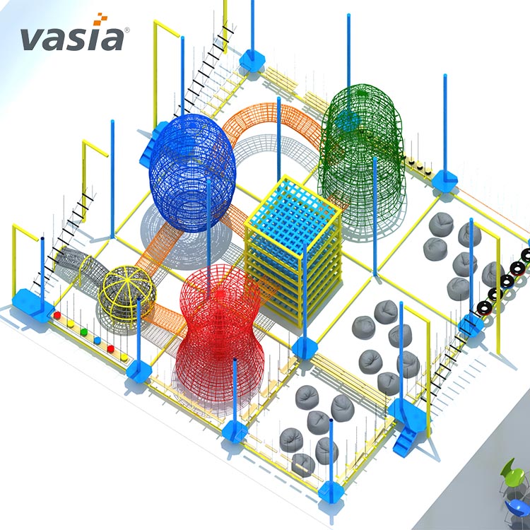 Aire de jeux personnalisée avec corde d'escalade pour enfants