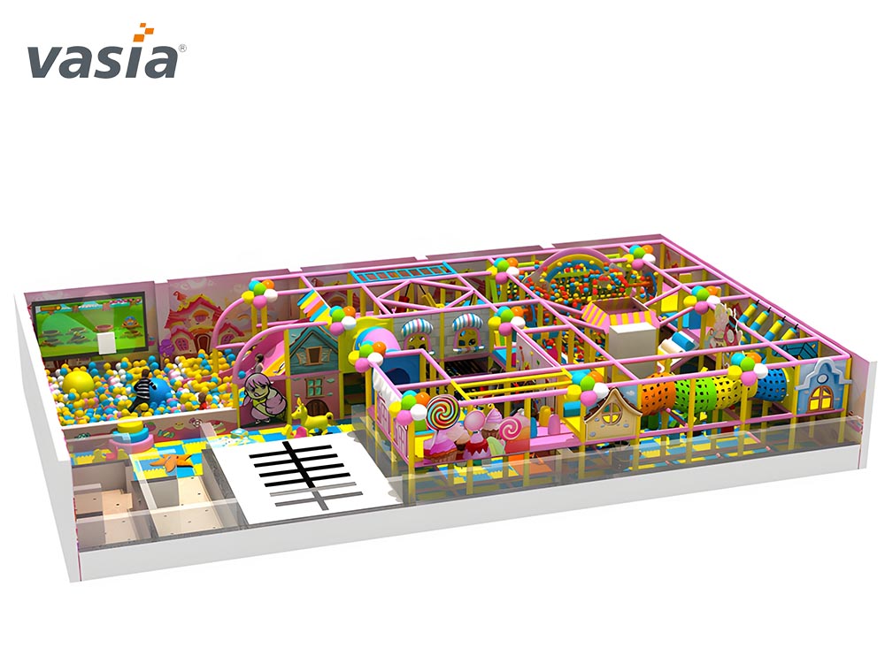 Aire de jeux int&eacute;rieure sur le th&egrave;me des bonbons W0032