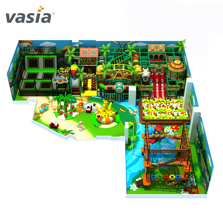 Équipement de terrain de jeu intérieur doux à thème Forset pour enfants-Vasia