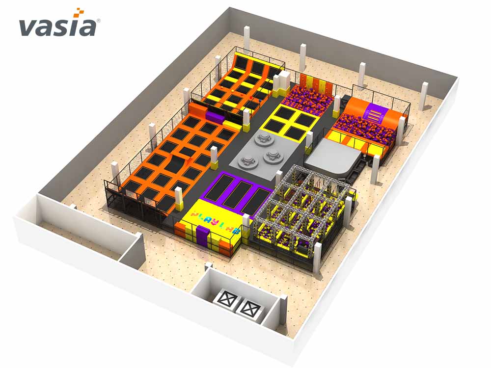 Aire de jeux avec trampoline int&eacute;gr&eacute; S0434